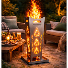 Lade das Bild in den Galerie-Viewer, Personalisierter Feuerkorb FireDesire Grill Pro 80cm + Grillplatte + Ascheschale