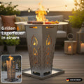 Feuerkorb FireDesire Grill Pro 80cm + Grillplatte + Ascheschale