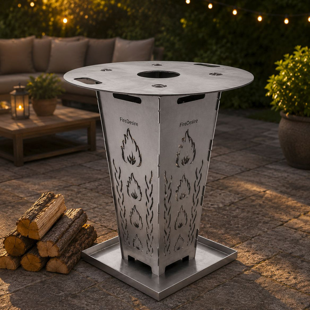 Feuerkorb FireDesire Grill Pro 80cm + Grillplatte + Ascheschale