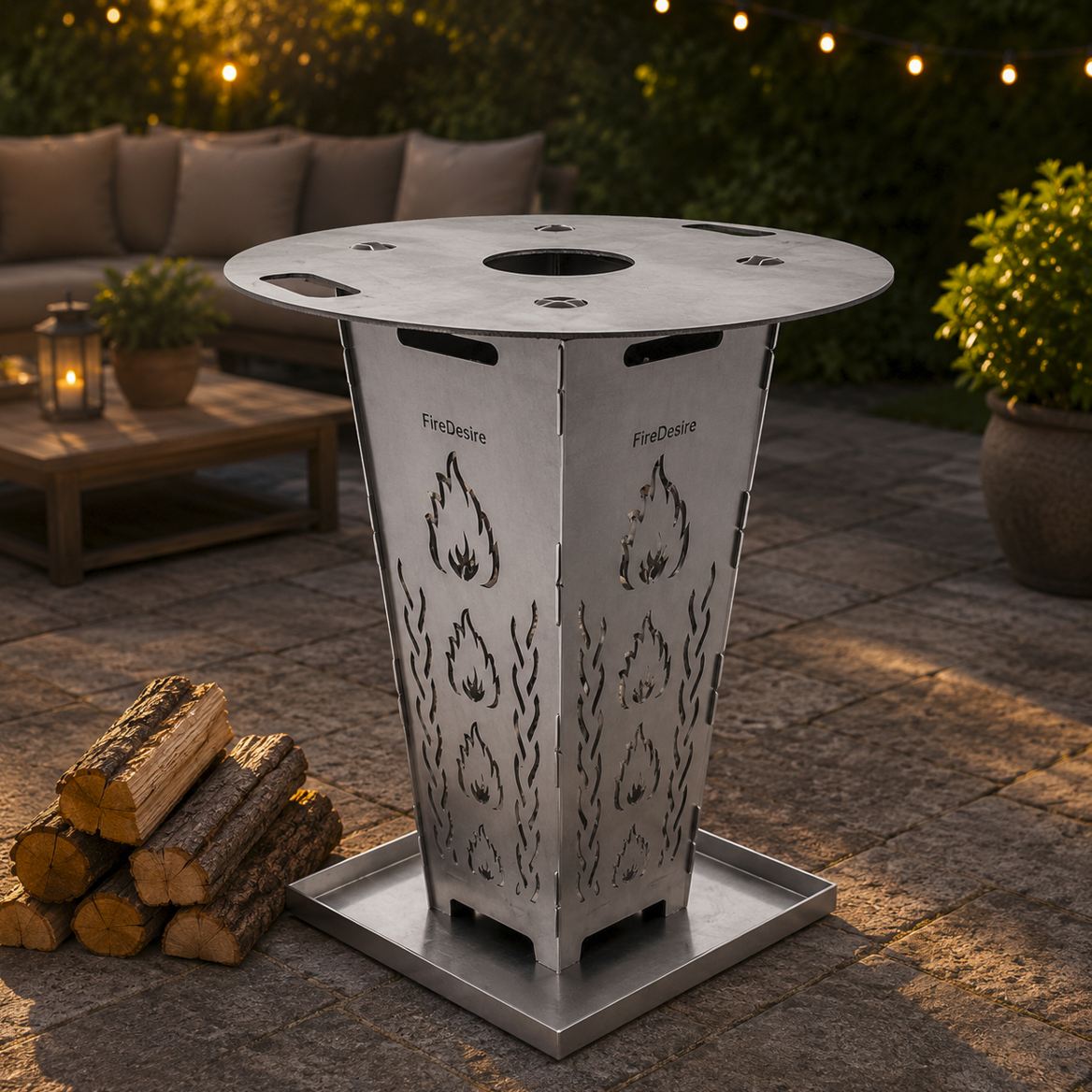 Feuerkorb FireDesire Grill Pro 80cm + Grillplatte + Ascheschale