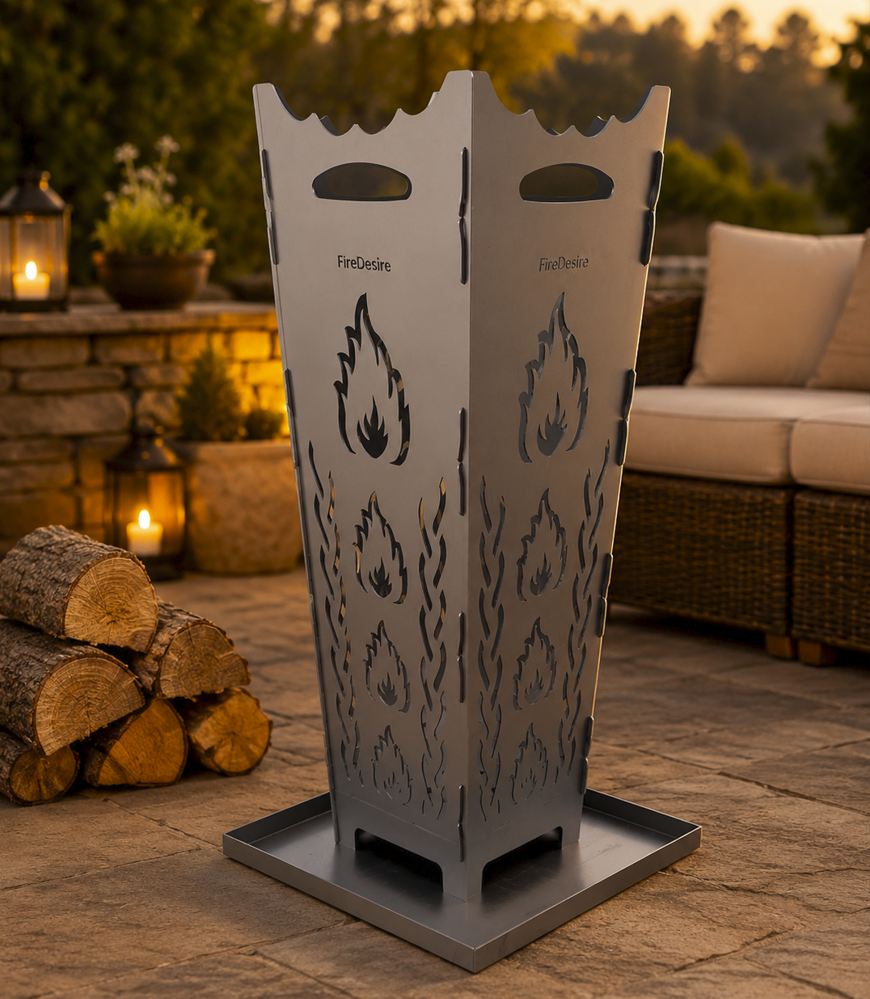 Feuerkorb FireDesire Grill Pro 80cm + Grillplatte + Ascheschale