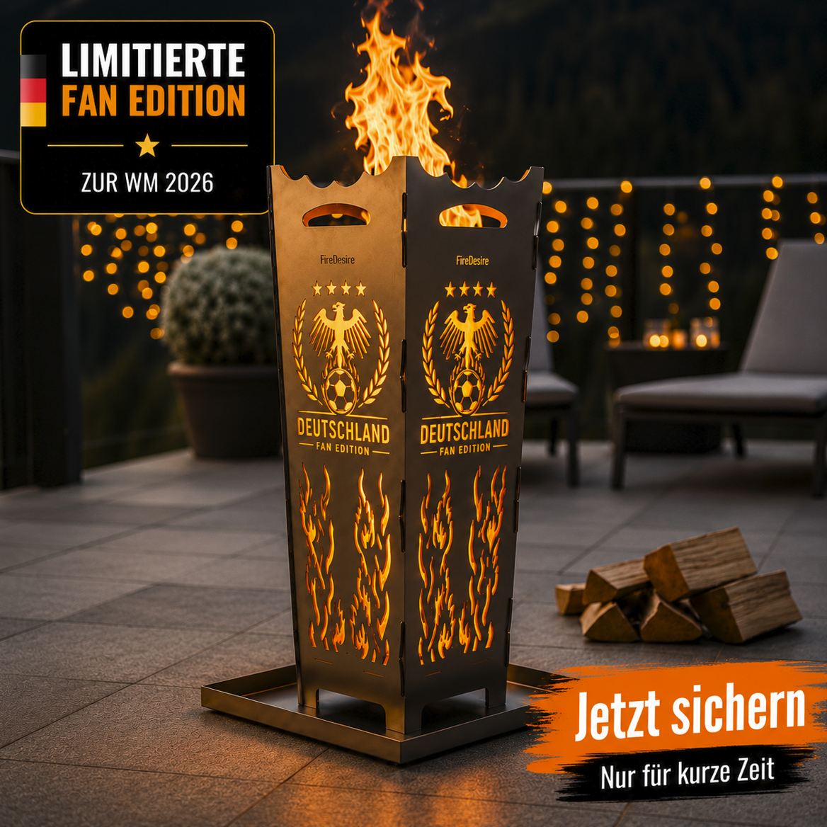 Feuerkorb Fußball-WM-2026 inkl. Ascheschale *Limitiert*