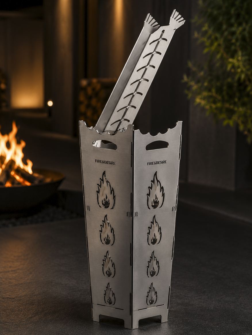Flammlachs-Halter Edelstahl FireDesire