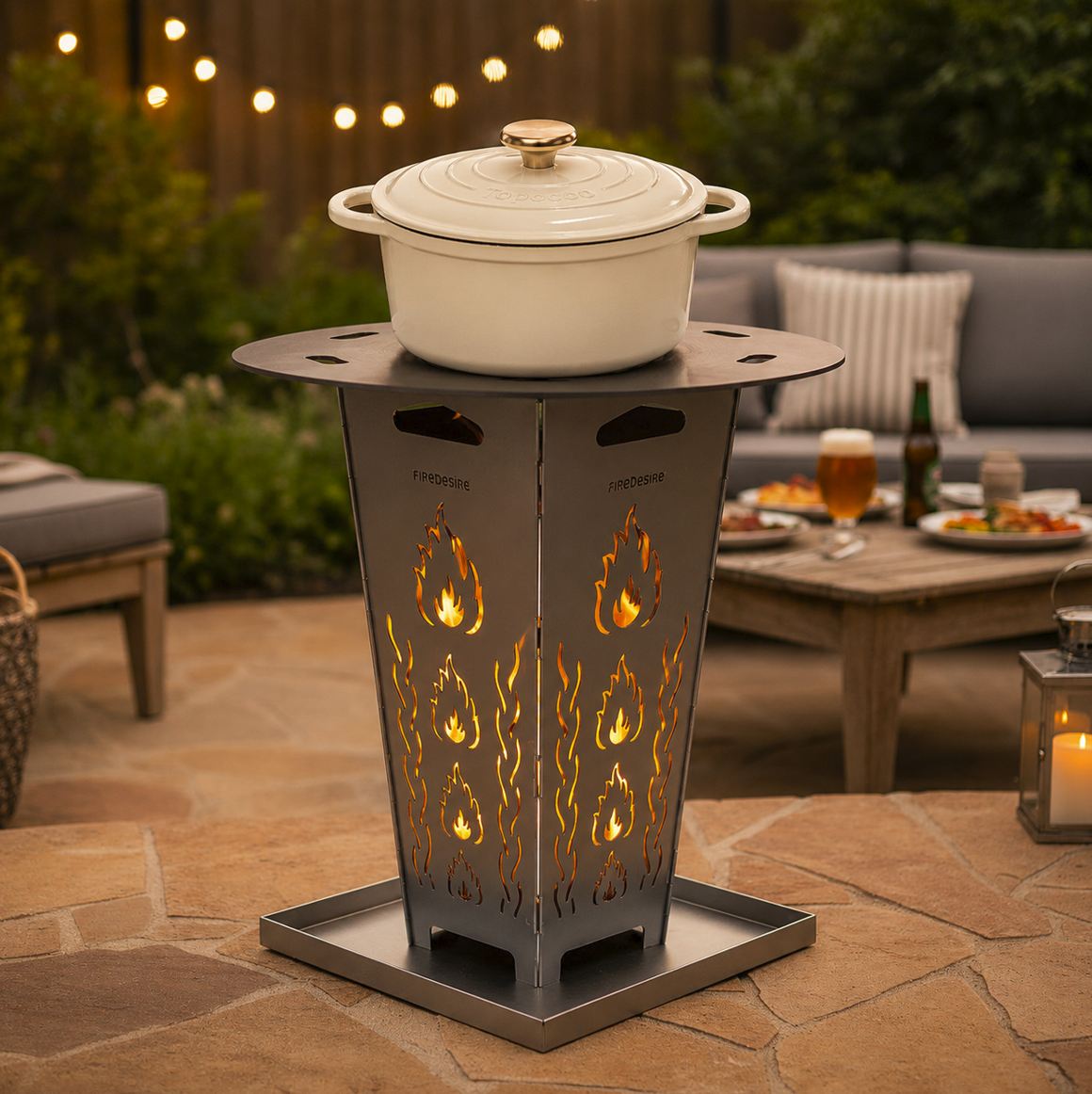 FireDesire Gusseisen-Topf mit Deckel – 26 cm