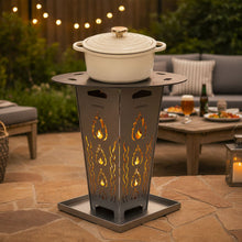 Lade das Bild in den Galerie-Viewer, FireDesire Gusseisen-Topf mit Deckel – 26 cm | 5 Liter | Perfekt für Feuerkorb, Grill &amp; Backofen
