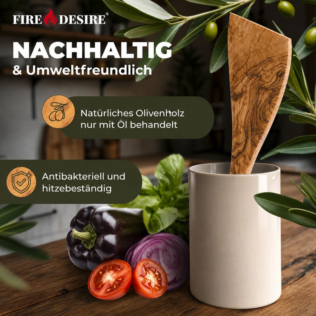 Holzschaber/Pfannenwender aus Olivenholz