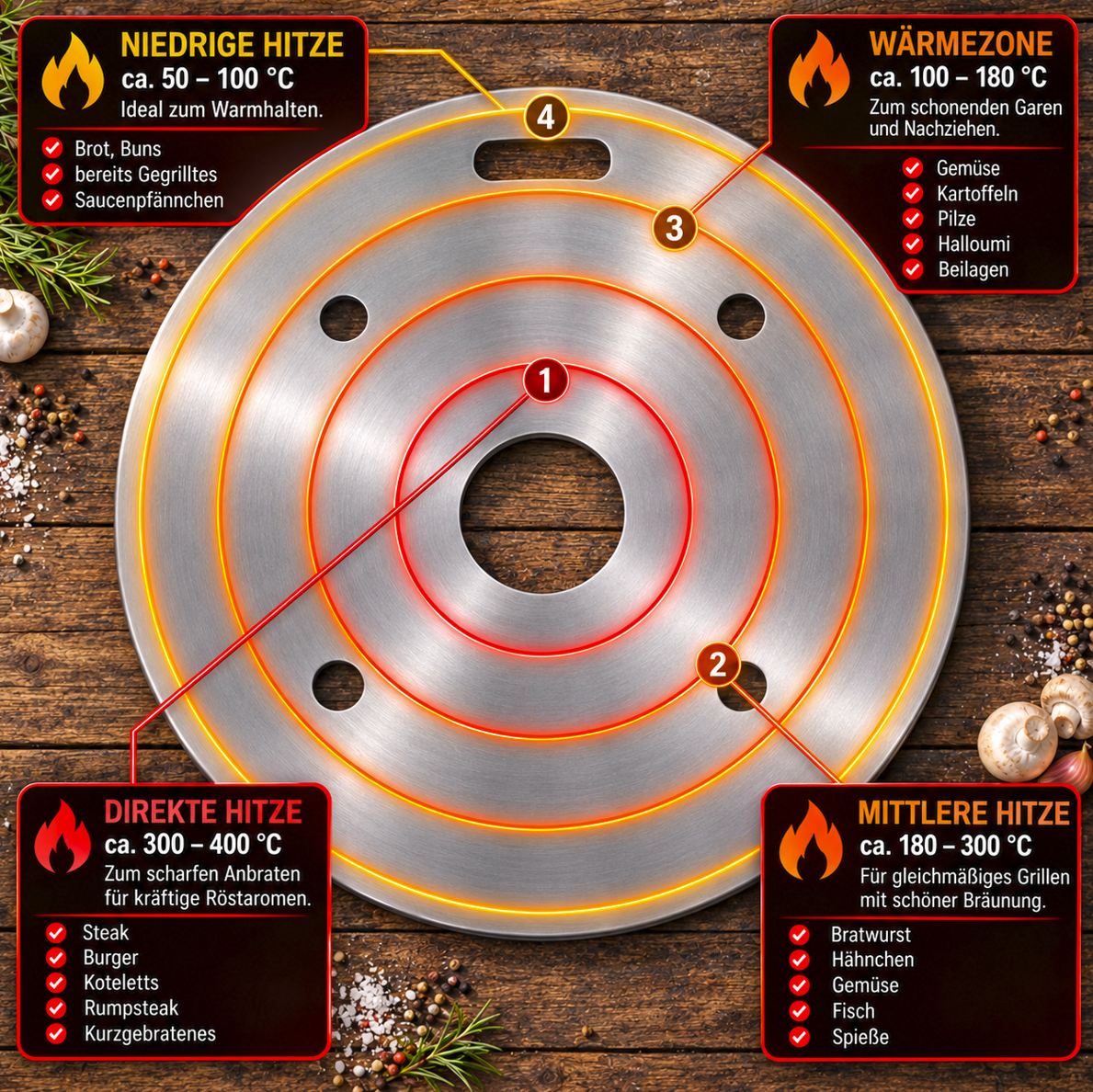 Feuerkorb FireDesire Grill Pro + Ø60cm Grillplatte + Ascheschale