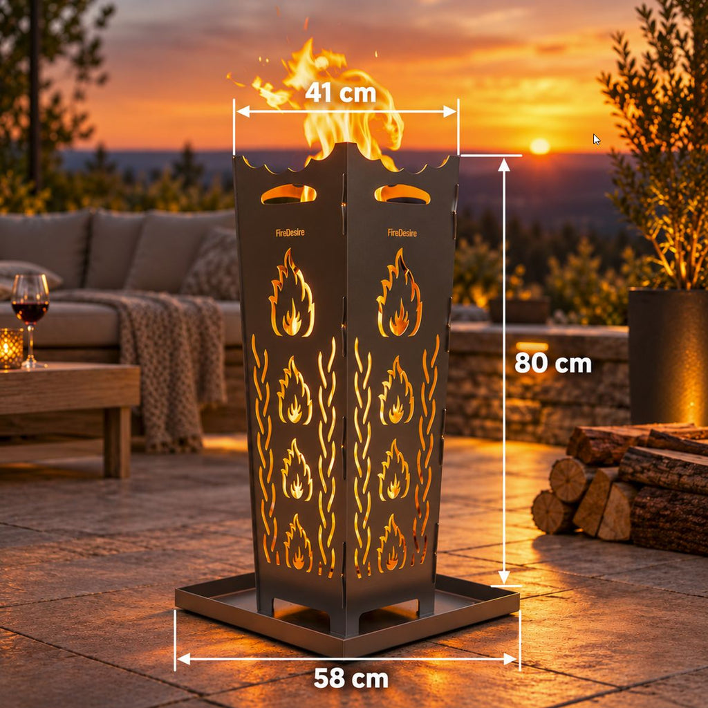 Feuerkorb FireDesire Grill Pro + Ø60cm Grillplatte + Ascheschale
