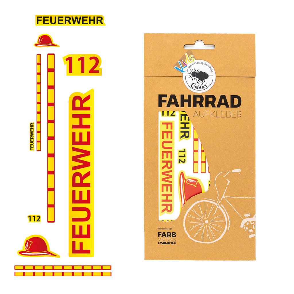 Kinder Feuerwehraufkleber-Set