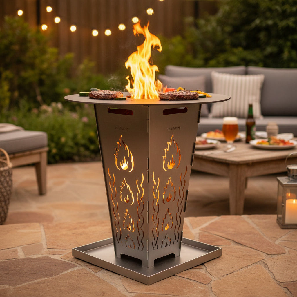 Personalisierter Feuerkorb FireDesire Grill Pro 80cm + Grillplatte + Ascheschale