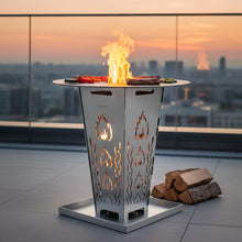 Lade das Bild in den Galerie-Viewer, Personalisierter Feuerkorb FireDesire Grill Pro 80cm + Grillplatte + Ascheschale
