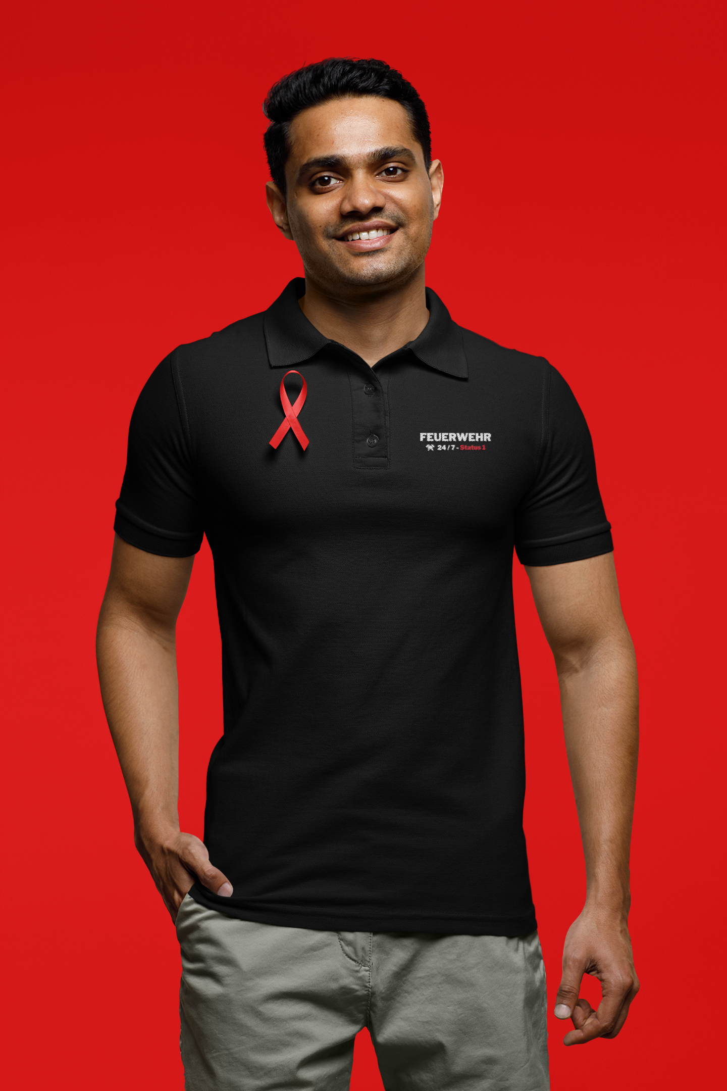 Feuerwehr 24/7 - Polo Shirt mit Stick