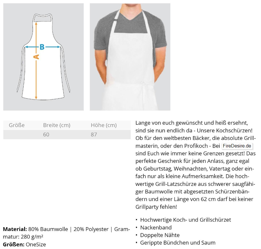 Ich bin ein Feuerwehrmann  - Hochwertige Grillschürze