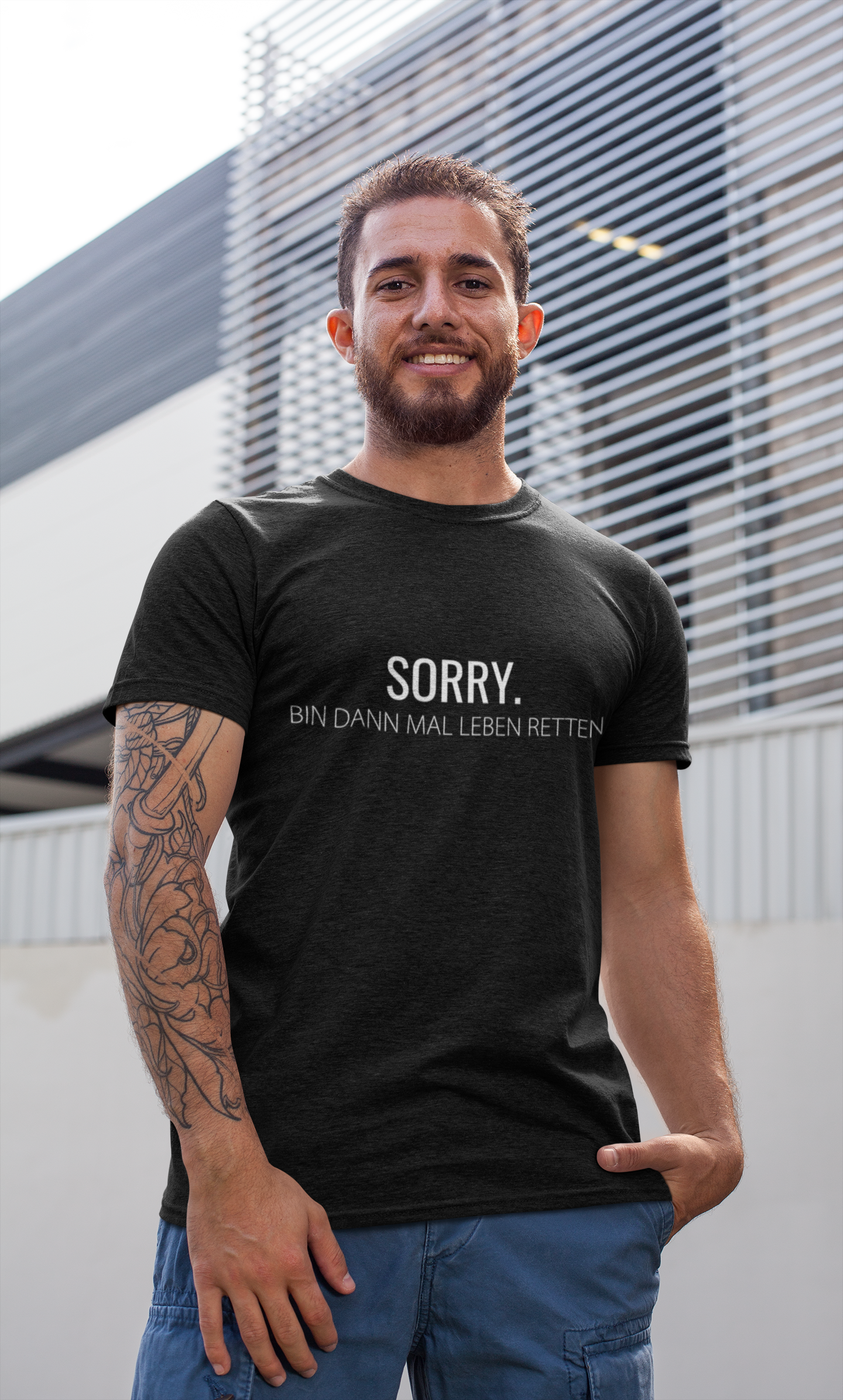 Sorry - bin dann mal Leben retten - T-Shirt